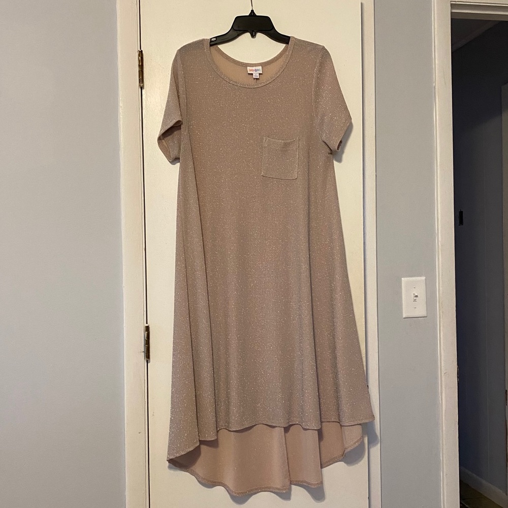 LuLaRoe Carly dress glittery slinky fabric